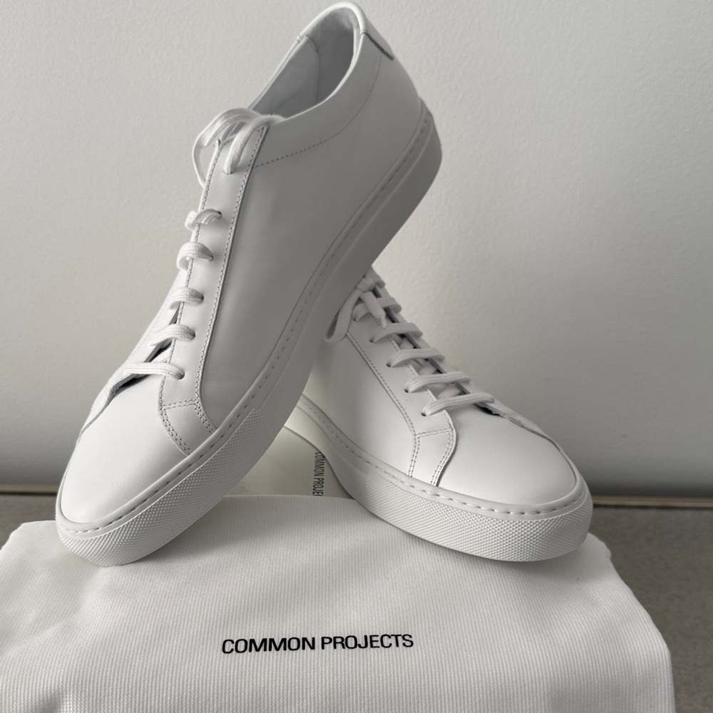 Common Projects Men’s Achilles White Leather Low-Top Sneakers